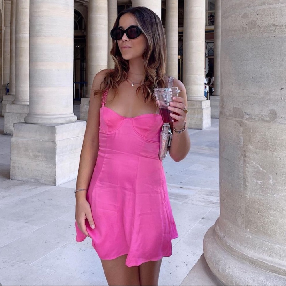 Zara Satin Effect Corset Style Mini Dress